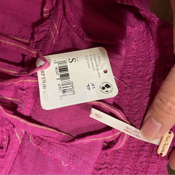 FREE PEOPLE Seratonin Corset Top in Raspberry Sherbert size small New! - Picture 9 of 12